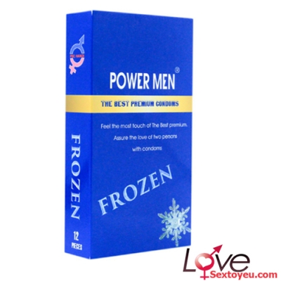 Bao cao su gai Powermen Frozen bạc hà mát lạnh hộp 12c