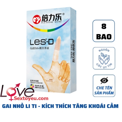 Bao cao su ngón tay Les-D hạt nổi kích thích điểm G