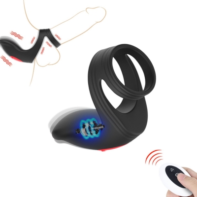 Vòng rung đeo dương vật kèm lưỡi liếm điều khiển xa  