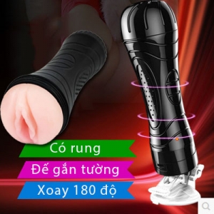Âm đạo giả gắn tường có rung xoay 180 độ cho chàng ngây ngất