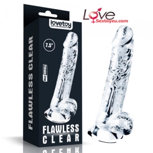 Dương vật giả trong suốt Lovetoy Flawless Clear 7.5