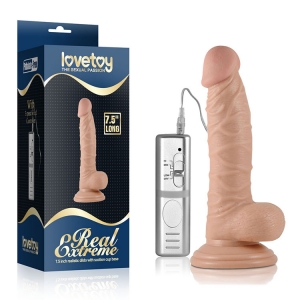 Dương vật silicon có rung gân nổi Lovetoy Real Extreme 7.5