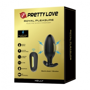 Máy rung xung điện hậu môn điều khiển xa mạ vàng 24K Prettylove Kelly   