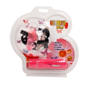 Dương vật giả dây đeo con bướm mini có rung