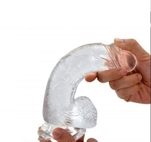 Dương vật giả hít đất trong suốt