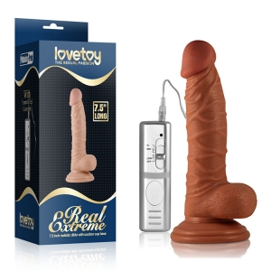 Dương vật silicon có rung gân nổi Lovetoy Real Extreme 7.5