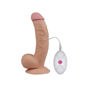 Dương vật silicon cong mềm có rung Lovetoy Ultra Soft Dude 8.5