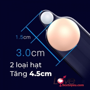 Bao cao su Olo siêu mỏng có 2 hạt bi 3cm và 1.5cm giúp tăng kích thước  