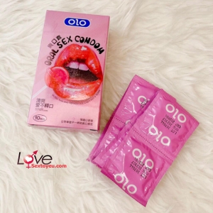 Bao cao su Olo siêu mỏng 0.01 hương dâu dùng cho Oral Sex