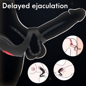 Vòng rung đeo dương vật kèm lưỡi liếm điều khiển xa  