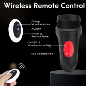 Vòng rung đeo dương vật kèm lưỡi liếm điều khiển xa  