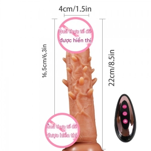 Dương vật silicon gai rụng thụt sưởi ấm đièu khiển xa